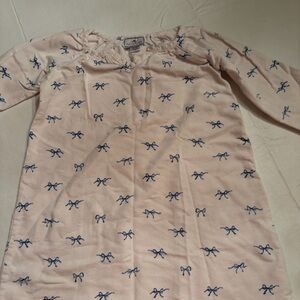 Charming Pink Nightgown with Blue Bow Pattern